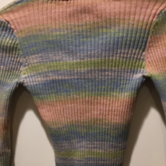 NWOT Forever 21 Ribbed color block  Button down Crop collar Top long sleeves S - Picture 7 of 9